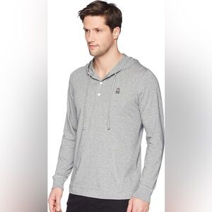 Psycho Bunny Men's Long Sleeve Bunny Placket Hoodie.